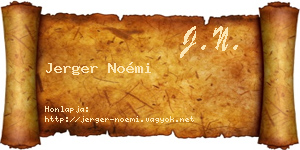 Jerger Noémi névjegykártya